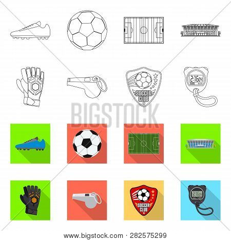 Vector Illustration Of Soccer And Gear Logo. Set Of Soccer And Tournament Vector Icon For Stock.