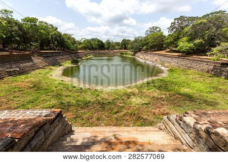 Anuradhapura, Sri Lanka - August 21, 2018: The Elephant Pond, Eth Pokuna In The Ancient City. Its Th