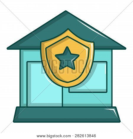 Protected Home Icon. Cartoon Illustration Of Protected Home Icon For Web Design