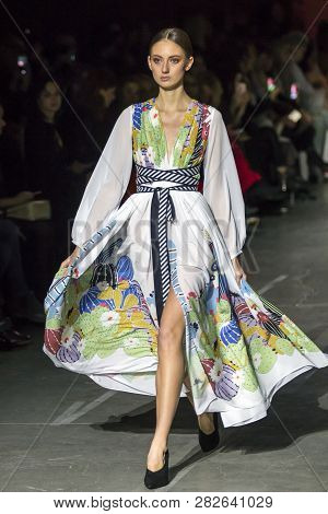 Kyiv, Ukraine - February 2, 2019: Larisa Lobanova Collection Show During Ukrainian Fashion Week 19-2