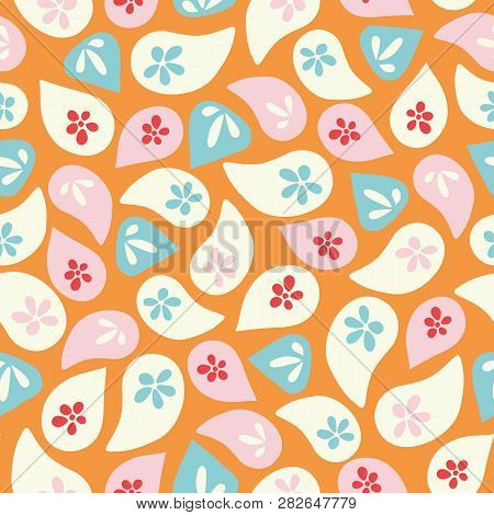 Vector Tossed Leaves Seamless Repeat Pattern Background.