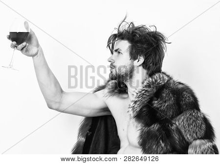 Rich Athlete Enjoy His Life. Fashion And Pathos. Richness And Luxury Concept. Sexy Sleepy Rich Macho