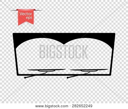 Windshield Wiper In Inclement Weather. Vector Illustration, Design Elements On Isolated Transparent 