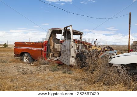 Cisco Utah Usa - September 03 2016: Abandoned Truck In The Ghost Town Of Cisco