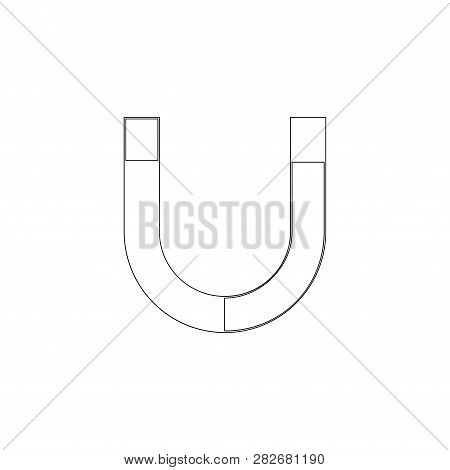 Magnetism. Simple Flat Vector Icon Illustration. Outline Line Symbol - Editable Stroke