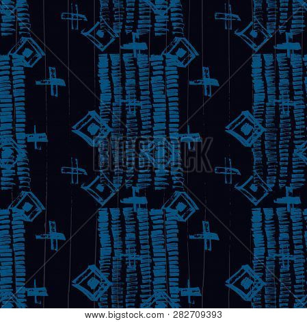 Tie Dye Japanese Geometric Simple Seamless Pattern. Boho Tie Dye Wash Batik. Geo Wabi Sabi Bohemian 
