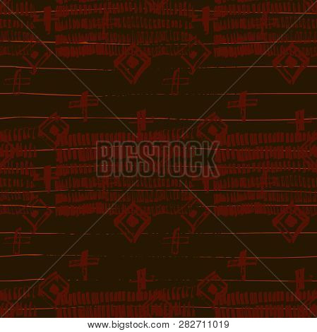 Tie Dye Japanese Geometric Summer Seamless Pattern. Boho Tie Dye Asian Batik. Scribble Cartoon Doodl