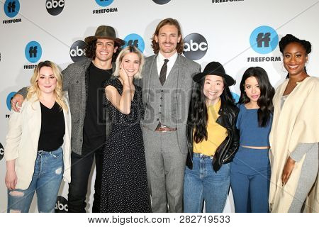 LOS ANGELES - FEB 5:  Emma Hunton, Tommy Martinez, Maia Mitchell, Josh Pence, Sherry Cola, CIerra Ramirez, Zuri Adele at the ABC TCA at the Langham Huntington Hotel on February 5, 2019 in Pasadena, CA