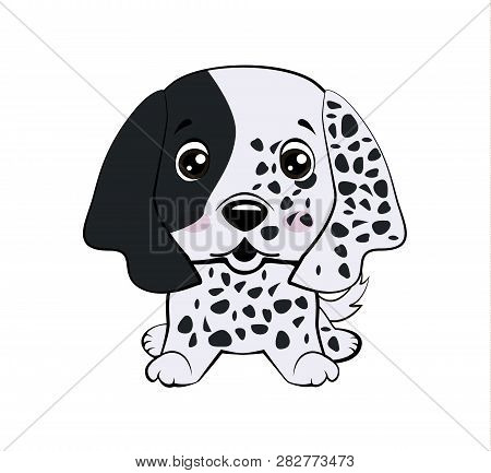 Vector Stock Illustration Isolated Emoji Character Cartoon Dog Embarrassed, Shy And Blushes Sticker 