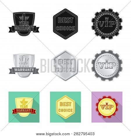 Isolated Object Of Emblem And Badge Icon. Set Of Emblem And Sticker Vector Icon For Stock.