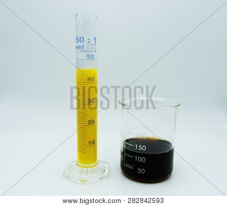 Laboratory Labware For Science Experiments, White Background