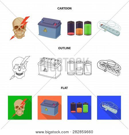 Vector Illustration Of Electricity And Electric Sign. Set Of Electricity And Energy Stock Vector Ill