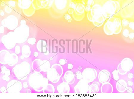 Bright Pink-yellow Gradient Background With White Blurred Circles