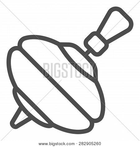 Yula Toy Line Icon. Rotating Toy Vector Illustration Isolated On White. Kid Toy Outline Style Design