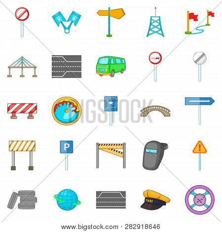 Bridgework Icons Set. Cartoon Set Of 25 Bridgework Icons For Web Isolated On White Background