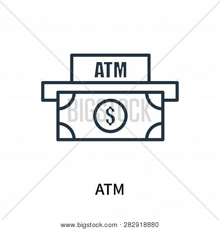Atm Icon Isolated On White Background. Atm Icon Simple Sign. Atm Icon Trendy And Modern Symbol For G