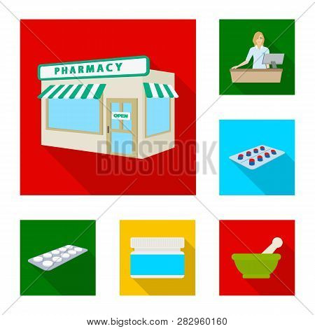 Isolated Object Of Hospital And Help Logo. Set Of Hospital And Healthcare Stock Vector Illustration.