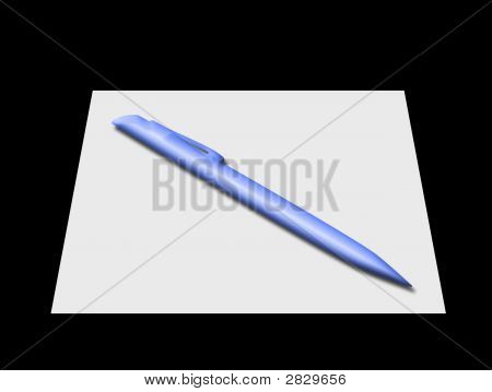 The Pen On The Sheet Of Paper