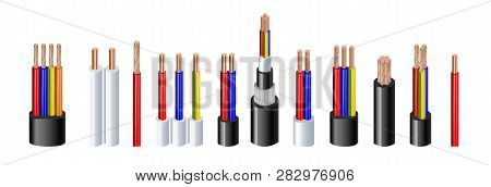Various Types Power, Acoustic Cables With Electrical Wire Conductors Held Together With Overall Shea