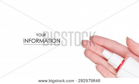 Nasal Spray For Nose In Hand Pattern On White Background Isolation