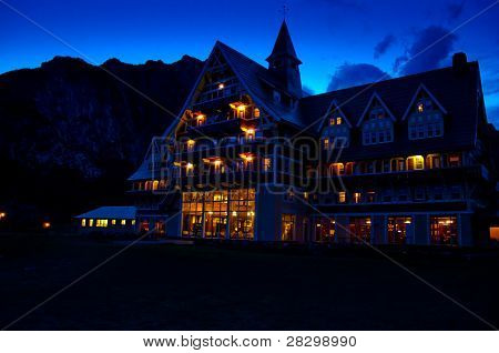 Prince of Wales Hotel at night