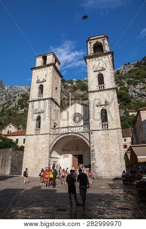 Kotor.montenegro. September 2018 Church Of Saint Tryphon In The Old Town Of Kotor.montenegro.