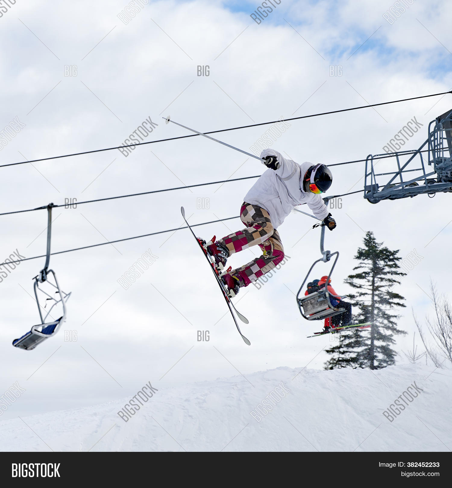 downhill skier down jacket