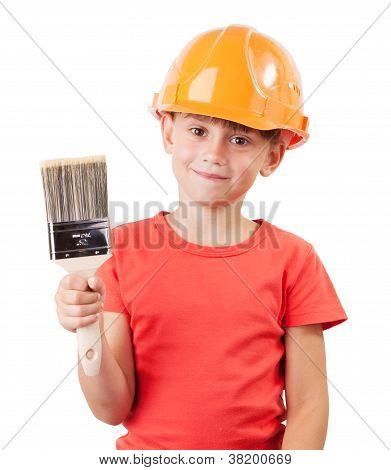 Cute Kid avec un pinceau