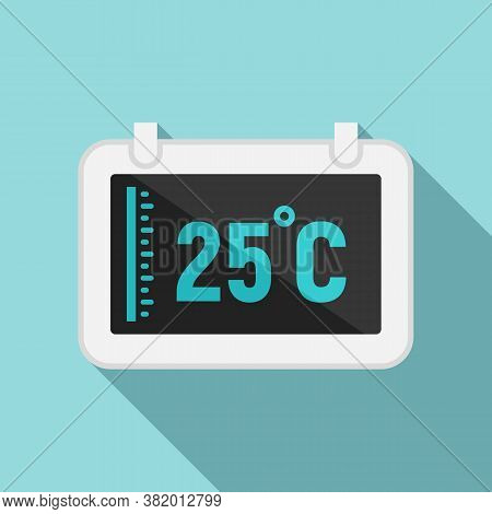 Digital Tablet Temperature Control Icon. Flat Illustration Of Digital Tablet Temperature Control Vec