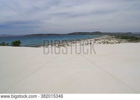 View Of The Arenas Biancas Beach And His Dunes, Teulada, Sulcis