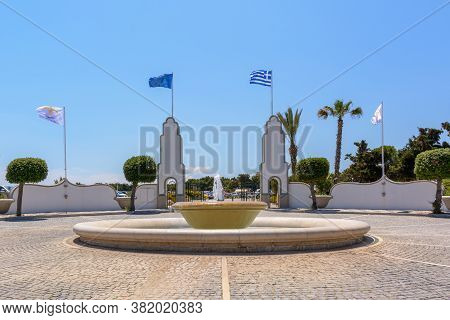 Rhodes, Greece - May 13 2018: Entrance To Kallthea Terms On Rhodes Island. Greece