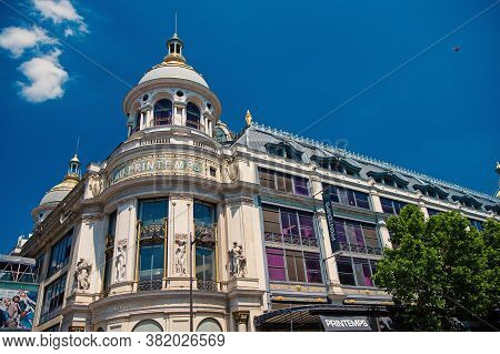 Paris, France - June 01, 2017: Printemps Building. French Department Store. Shop And Shopping. Retai