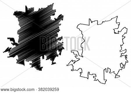 Aguascalientes City (united Mexican States, Mexico) Map Vector Illustration, Scribble Sketch City Of
