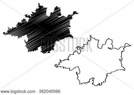 Morelia City (united Mexican States, Mexico, Michoacan State) Map Vector Illustration, Scribble Sket