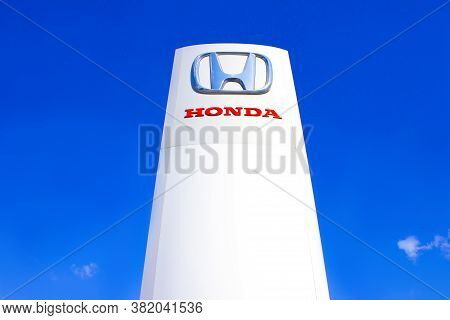 Kyiv, Ukraine - August 15, 2020: Honda - Sign And Logo Of Japanese Company, Manufacturer And Produce