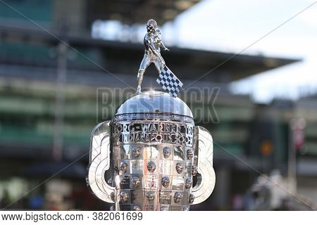 August 21, 2020 - Indianapolis, Indiana, USA: The Borg Warner Trophy goes on display before the final practice for the Indianapolis 500 at Indianapolis Motor Speedway in Indianapolis Indiana.