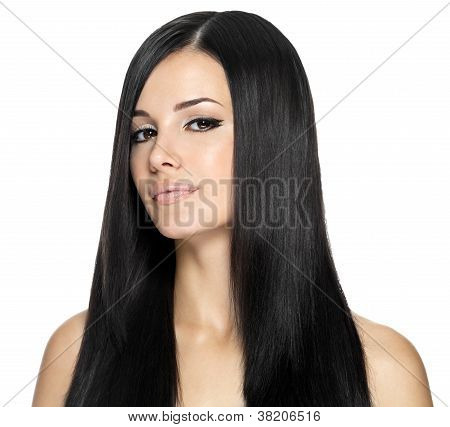 Woman With Long Straight Hair