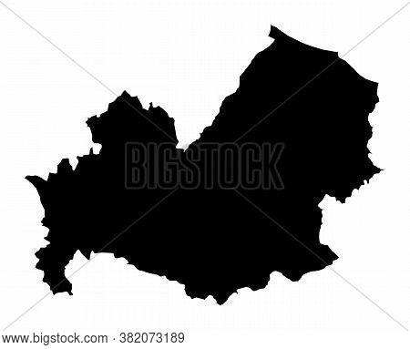 The Molise Region Dark Silhouette Map Isolated On White Background, Italy