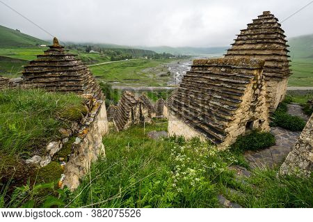Ancient Alanian Necropolis (city Of Dead)  In Dargavs Village, North Ossetia Alania, Russia