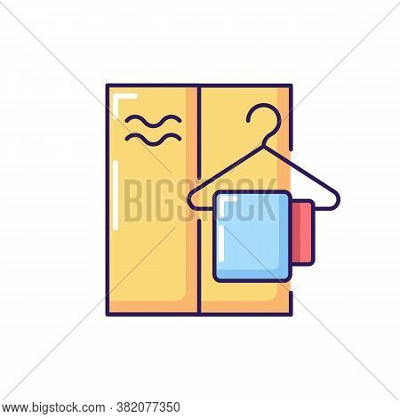 Changing Cabin Rgb Color Icon. Water Park, Summer Beach, Public Swimming Pool Recreation. Personal C