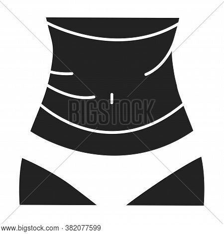 Body Wrap Black Glyph Icon. Wrap Of Belly. Nourishing Cocoon Designed To Slim And Tone Your Body, Hy