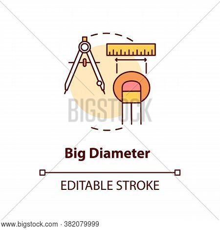Big Diameter Concept Icon. Warning Symptomes. Skin Care. Self Examination. Large Moles In Diameter I
