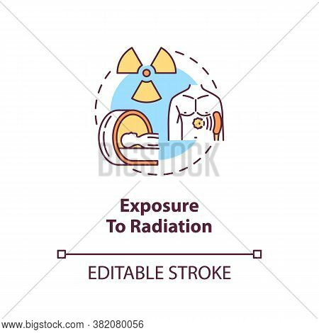 Exposure To Radiation Concept Icon. Cancer Risk Factors. Poisoning. Ultraviolet. Ionizing Radiation 