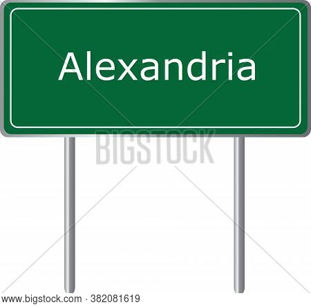 Alexandria , Indiana , Road Sign Green Vector Illustration, Road Table, Usa City