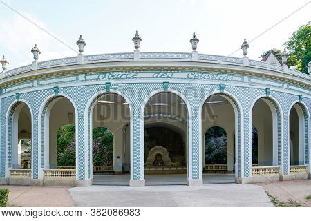Vichy , Auvergne / France  - 08 16 2020 : Source Water Of The Celestials In Vichy Celestins In Franc