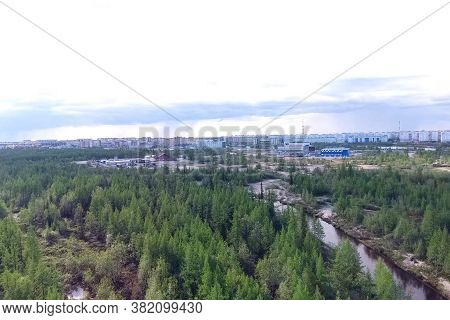 A River In The Taiga Near The Town Of New Urengoy.
