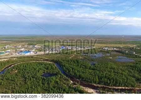 A River In The Taiga Near The Town Of New Urengoy.