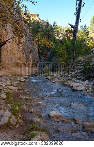 The Trail Dumping Into The Virgin River On The Narrows Hike