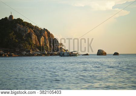 Diving Tour Boat Cruising Around Koh Tao One Of Most Popular Traveling Destination In Southern Of Th