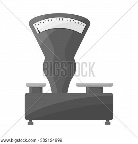 Vector Illustration Of Scales And Mechanical Icon. Graphic Of Scales And Kitchenware Vector Icon For